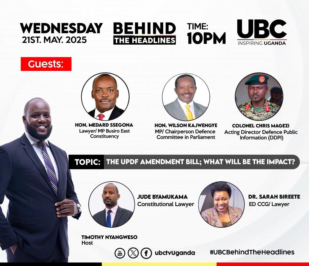 TANDEKA Living (@livingtand402) on Twitter photo All our eyes on <a href="/ubctvuganda/">UBC UGANDA</a> tonight as our own Hon <a href="/WKajwengye/">wilson kajwengye</a> and his colleagues dissect further the "UPDF AMENDMENT BILL"!
This is a must Watch๐๐ <a href="/NyabushoziTv/">Nyabushozi Tv</a> <a href="/AaronKaviiri/">๐
ฐ๏ธaron.A.Kaviiri Ateenyi</a> <a href="/DavidLawmaker/">David Lawmaker๐บ๐ฌ</a> <a href="/NuwaherezaShar5/">Nuwahereza Sharot</a> <a href="/NyabushoziE/">Nyabushozi TV Enaama Nuungi Y'entunguuka</a> <a href="/yonahndyamuba/">Yonah Ndyamuba Omurarira</a> <a href="/KajwengyeT28072/">Team Kajwengye Dedicated #MPNyabushozi</a> All our eyes on <a href="/ubctvuganda/">UBC UGANDA</a> tonight as our own Hon <a href="/WKajwengye/">wilson kajwengye</a> and his colleagues dissect further the "UPDF AMENDMENT BILL"!
This is a must Watch๐๐ <a href="/NyabushoziTv/">Nyabushozi Tv</a> <a href="/AaronKaviiri/">๐
ฐ๏ธaron.A.Kaviiri Ateenyi</a> <a href="/DavidLawmaker/">David Lawmaker๐บ๐ฌ</a> <a href="/NuwaherezaShar5/">Nuwahereza Sharot</a> <a href="/NyabushoziE/">Nyabushozi TV Enaama Nuungi Y'entunguuka</a> <a href="/yonahndyamuba/">Yonah Ndyamuba Omurarira</a> <a href="/KajwengyeT28072/">Team Kajwengye Dedicated #MPNyabushozi</a>