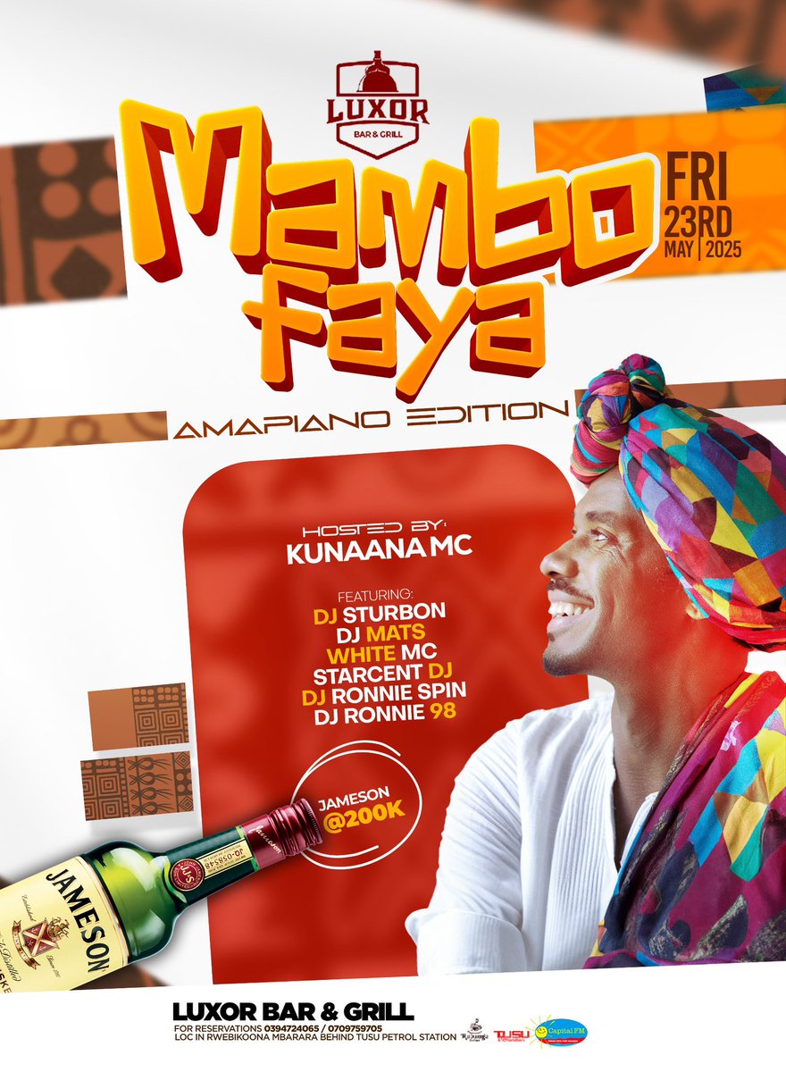 starcentdj's tweet photo. Weekly prog
Wednesday Ibanda - #FriendsCoperate
Thurs- @Majestic #TheDreamExperience
Friday- @LuxorBarMbra #MamboFaya
THECROWDHYPERSESSIONS https://t.co/L4ActqTuWa