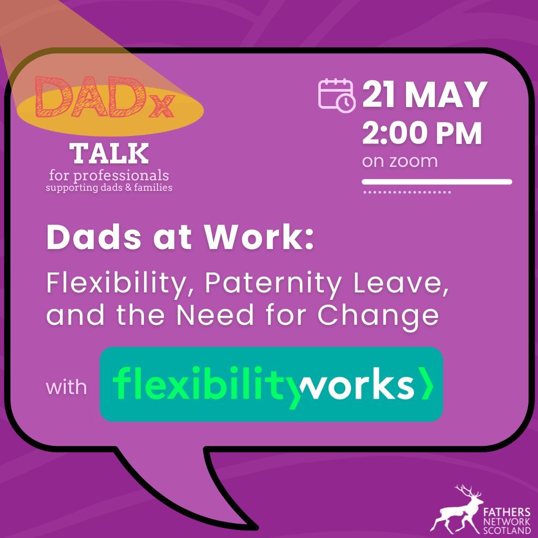 Fathers Network Scot (@fathersnetscot) on Twitter photo 🚨 Don’t miss today’s event!🚨
Dads at Work: What needs to change?
Join us and <a href="/flex_works/">Flexibility Works</a> THIS AFTERNOON to dive into flexible working, paternity leave, and the changes dads and families really need!
🕒Today @ 2PM
⬇️ Last chance — save your spot now!
us02web.zoom.us/meeting/regist… 🚨 Don’t miss today’s event!🚨
Dads at Work: What needs to change?
Join us and <a href="/flex_works/">Flexibility Works</a> THIS AFTERNOON to dive into flexible working, paternity leave, and the changes dads and families really need!
🕒Today @ 2PM
⬇️ Last chance — save your spot now!
us02web.zoom.us/meeting/regist…
