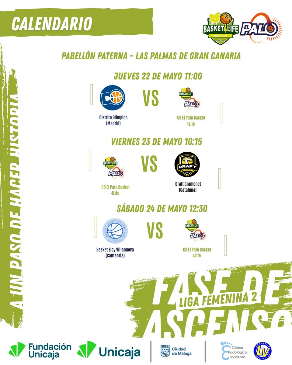 AD Basket 4Life (@b4lmalaga) on Twitter photo Nuestro Nacional Femenino afronta esta semana en Las Palmas de Gran Canaria la Fase de Ascenso a Liga Femenina 2, una oportunidad única para seguir escribiendo páginas doradas en la historia de #B4Life 🏀📚
💥 Estamos a un paso de hacer historia ¡Vamos!
<a href="/FundUnicaja/">Fundación Unicaja</a> Nuestro Nacional Femenino afronta esta semana en Las Palmas de Gran Canaria la Fase de Ascenso a Liga Femenina 2, una oportunidad única para seguir escribiendo páginas doradas en la historia de #B4Life 🏀📚
💥 Estamos a un paso de hacer historia ¡Vamos!
<a href="/FundUnicaja/">Fundación Unicaja</a>