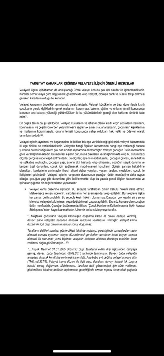 AvTarikCilekci's tweet photo. Velayetin hangi durumlarda hangi eşe verileceğine ilişkin güncel Yargıtay kararları ışığında özet bilgi notu:✅⏬

via Av.Bilge  İş https://t.co/gyE8nsQumx