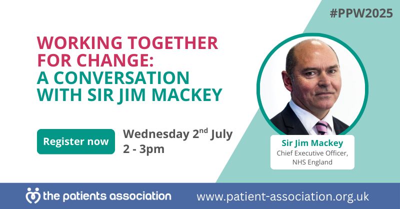 Patients Association (@patientsassoc) on Twitter photo 🆕 We're welcoming Sir Jim Mackey, Chief Executive of <a href="/NHSEngland/">NHS England</a>, to our #PPW2025 line-up! Hosted by <a href="/rachelpower222/">Rachel Power</a>, this event will explore what real partnership with patients and communities could look like in this next chapter for the NHS.
Book now: buff.ly/ULvXbRa 🆕 We're welcoming Sir Jim Mackey, Chief Executive of <a href="/NHSEngland/">NHS England</a>, to our #PPW2025 line-up! Hosted by <a href="/rachelpower222/">Rachel Power</a>, this event will explore what real partnership with patients and communities could look like in this next chapter for the NHS.
Book now: buff.ly/ULvXbRa