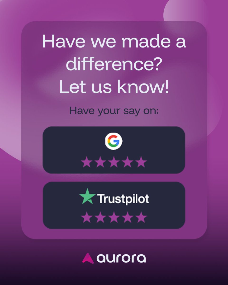 If Aurora has inspired your space, sparked joy, or supported wellbeing, we'd love to hear from you. Your review helps others take the first step toward transformation, and keeps us doing what we love!

⭐ Google: loom.ly/38Ut9-o
⭐ Trustpilot: loom.ly/C4bpLb0