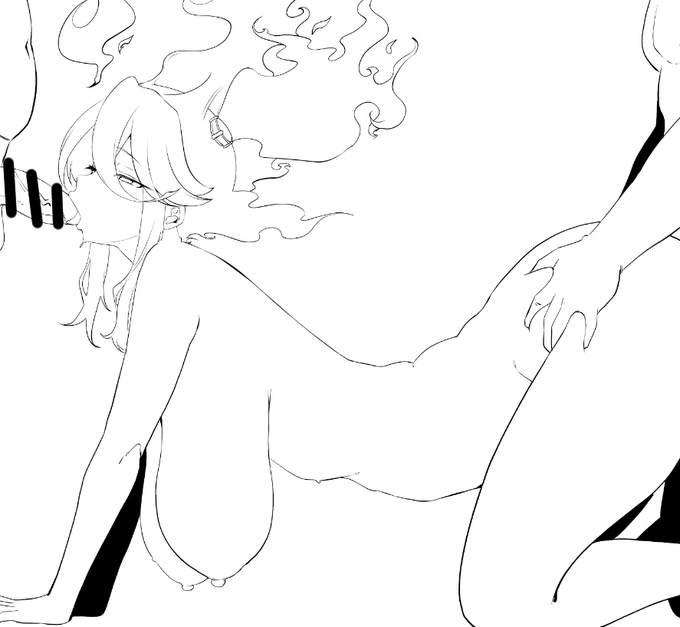 WIP 妖界黃昏同人漫畫 線稿進度 