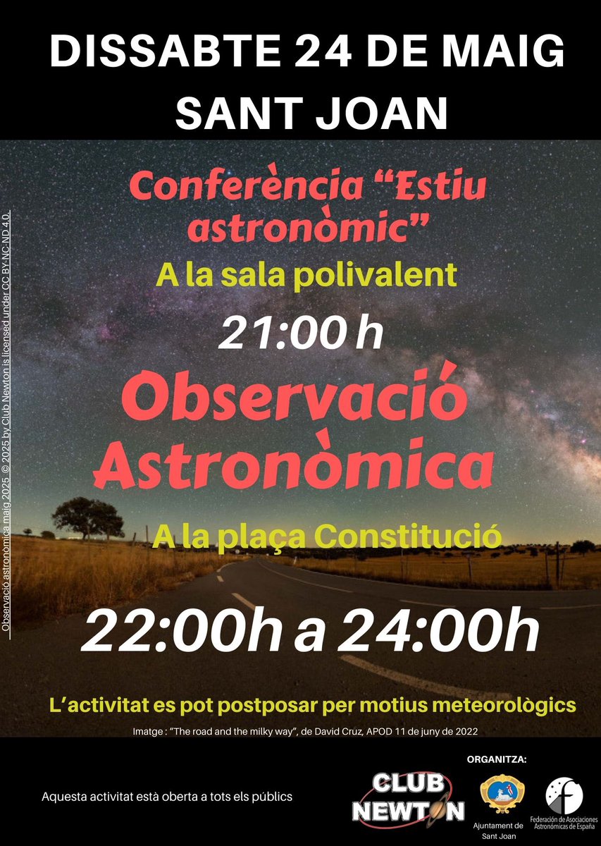 Aquest dissabte tenim una cita amb els estels a Sant Joan