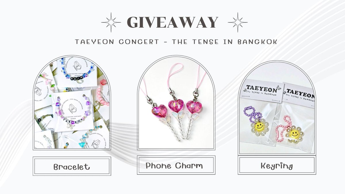 DGoodnotes's tweet image. GIVEAWAY for #TAEYEON_TheTENSE_in_BANGKOK 

Date : 31 May 2025

Daisy Keyring🌼  29 ea.
Light Stick Phone charm 🩷 35 ea.
Friendship Bracelet 🎀  39 ea.

Location : Impact arena 

for Exchange pls dm 

 #TAEYEON_TheTENSE_in_BANGKOK
