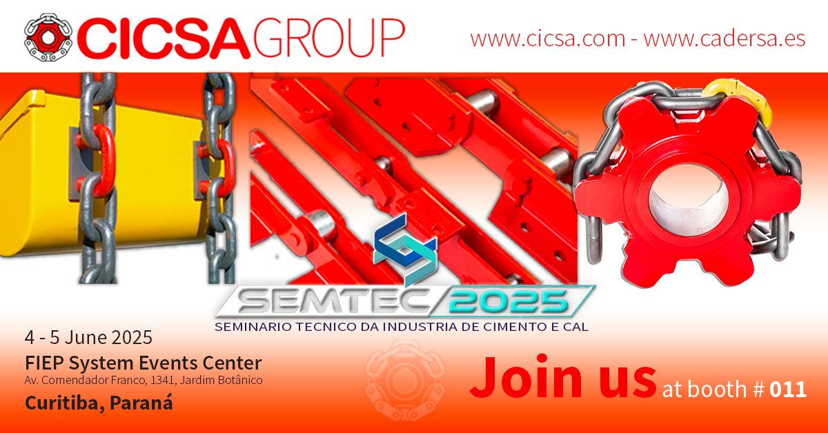 🚀 We're counting down to Semtec 2025, and we couldn't be more excited!

📅 4 - 5 June 2025 
📍 FIEP System Events Center – Curitiba, Paraná, Brazil 
Booth #011  

#SemTec2025#SemTecInternacional #SeminárioTécnico #SemtecCuritiba2025 #IndústriaDeCimentoECal #CICSAGroup #Cadersa
