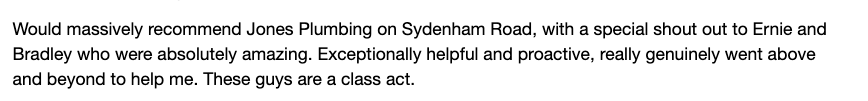 Google Review ⭐⭐⭐⭐⭐ 
Thank you Dr Khan 😀 

If you need help or advice when it comes to your #bathroom or require any #plumbing supplies, please contact us on ☎️ 020 8684 4457.
🌐jonesplumbing.co.uk 

#bathroom #bathroomdesign #interiordesign #bathroomdecor