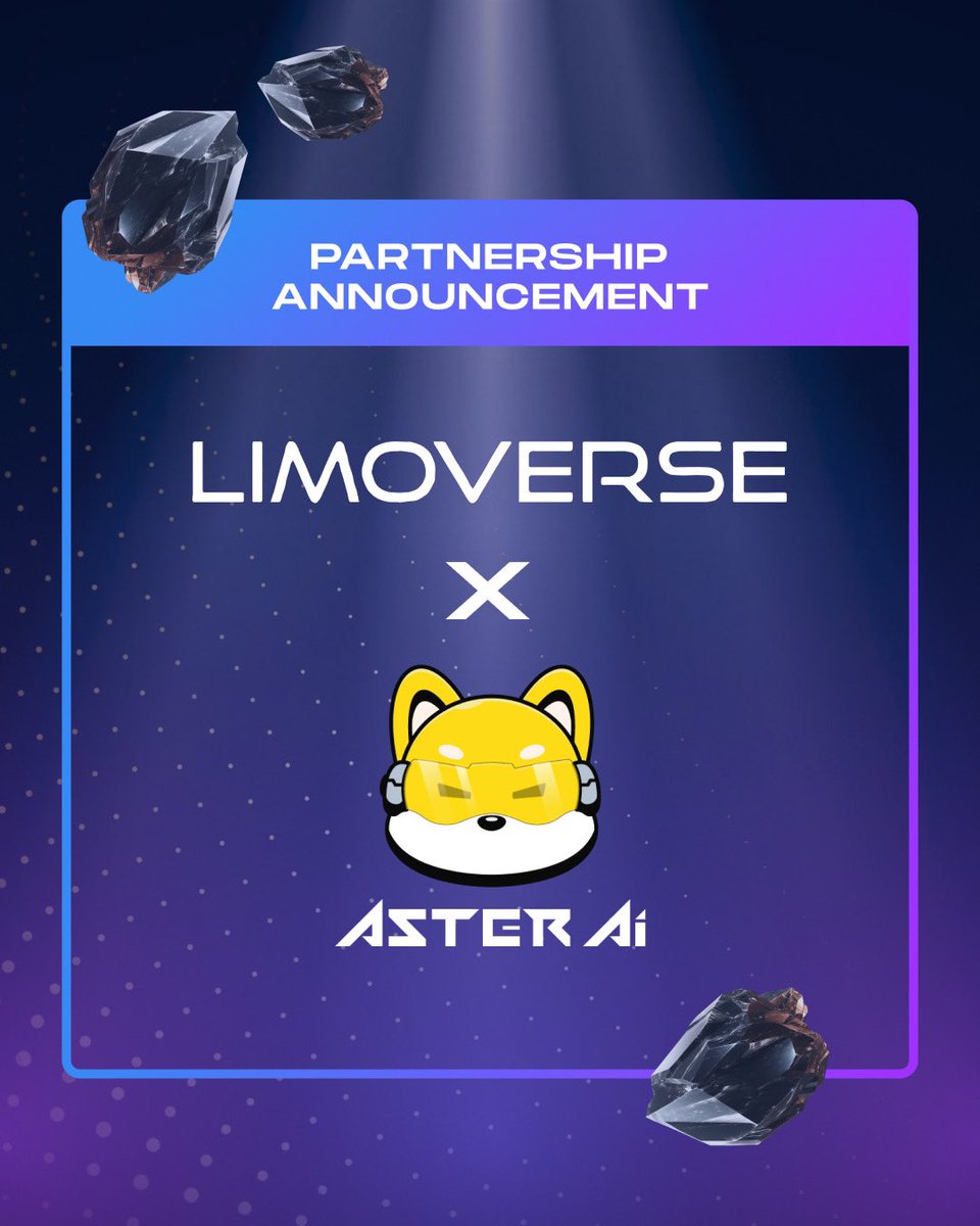 Limoverse (@limoverseglobal) on Twitter photo We’re joining forces with <a href="/asteraixyz/">Aster AI 🔶</a> — the premier DeFAI platform on BNB Chain! 🤝🏻
Together, we’re unlocking smarter tools and real-time insights at the intersection of wellness and Web3.
Big moves ahead as we shape the future of health and finance! 🚀 We’re joining forces with <a href="/asteraixyz/">Aster AI 🔶</a> — the premier DeFAI platform on BNB Chain! 🤝🏻
Together, we’re unlocking smarter tools and real-time insights at the intersection of wellness and Web3.
Big moves ahead as we shape the future of health and finance! 🚀