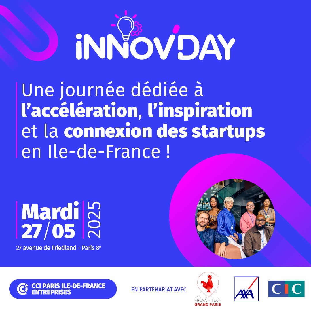 Un après-midi pour faire décoller votre projet. Une soirée pour élargir vos horizons.
En train de lancer votre 1e idée ou déjà à la tête d'une startup, #INNOVDAY vous ouvre les portes de l’écosystème qui fait bouger l’#innovation
📅 27/05 ⏲️ 14h-23h
entreprises.cci-paris-idf.fr/web/pme/innov-…