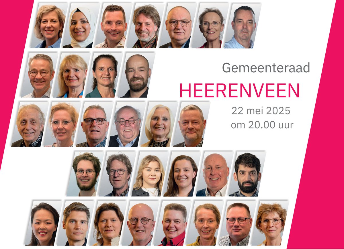 Donderdag 22 mei  20.00 uur vergadert de gemeenteraad met op de agenda Gemeenschappelijke regeling Recreatieschap Marrekrite, Verzwaard adviesrecht tijdelijke busremise Weinmakker Heerenveen en Ontwerpbestemmingsplan Tweede Sluisweg 35 Oudehorne
 
Kijk opwww.heerenveen.nl/raadsvergaderi….