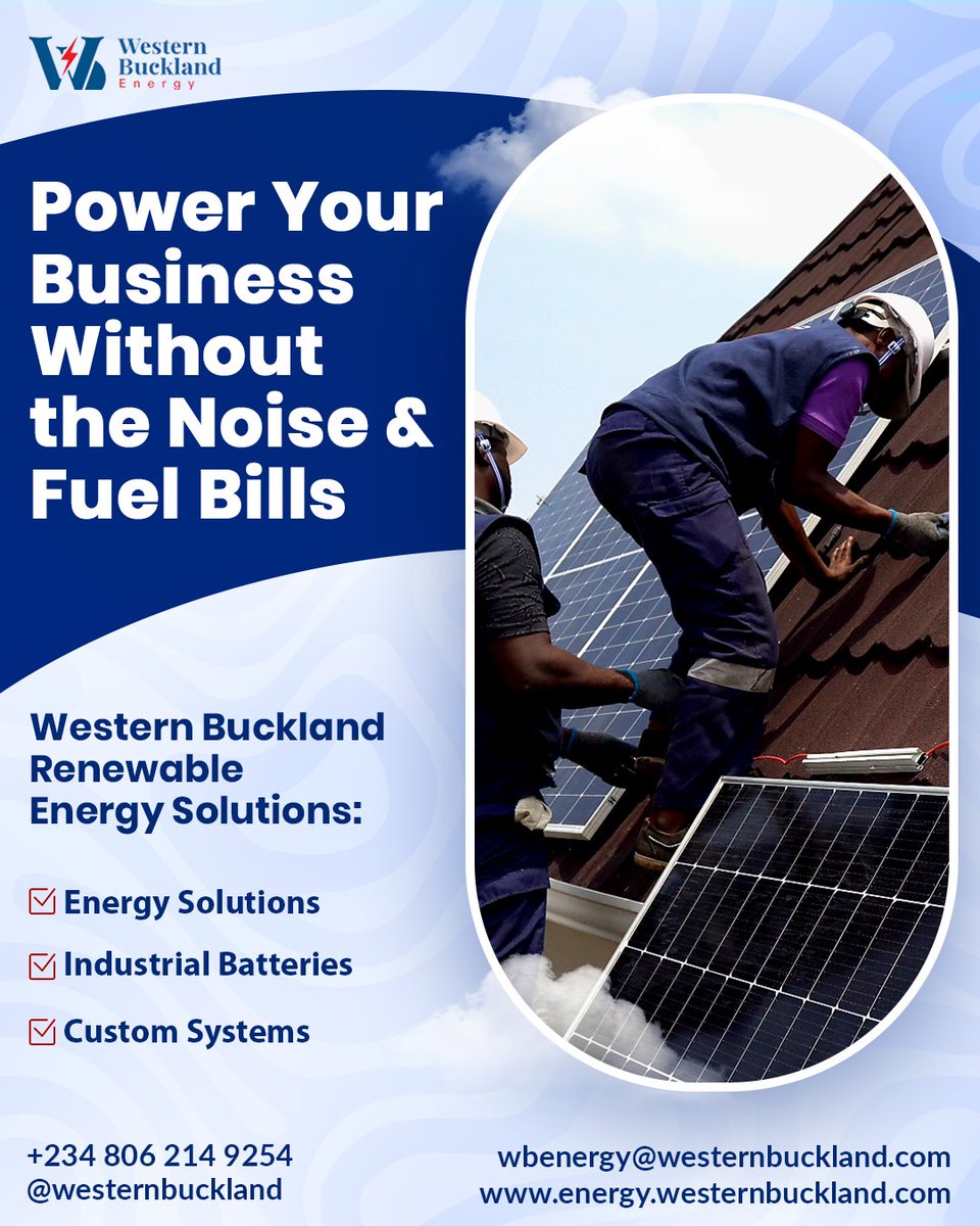 westernbuckland's tweet photo. Say goodbye to diesel costs and generator noise.⚡

Western Buckland’s renewable energy solutions deliver 24/7 solar power, reliable industrial batteries, and custom systems designed just for your business.

#SolarPower #GreenEnergy #RenewableSolutions https://t.co/UFlsmxzHgE