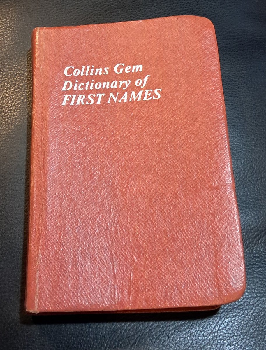 lizfilleul's tweet image. I was still at school when I bought this little book, thinking it would be useful for coming up with names for characters. I still refer to it regularly. Quite miss the old telephone directory for finding surnames. 😃 #referencebooks
