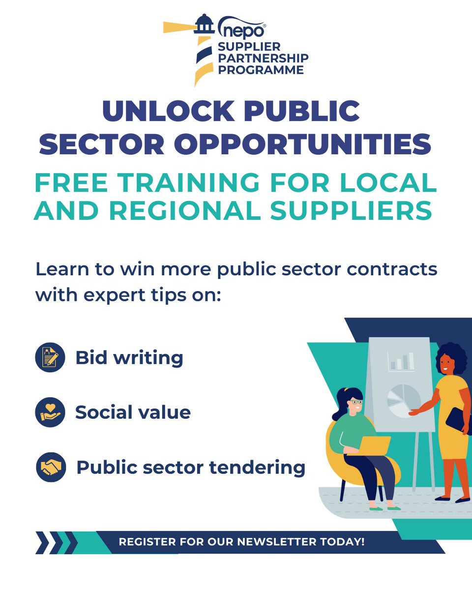 🚀 Unlock free training opportunities with the NEPO Supplier Partnership Programme! 🚀

Are you a supplier looking to expand your reach and win public sector contracts? NEPO Supplier Partnership Programme delivers FREE online training sessions. 

See: nepo.org/support-for-su…