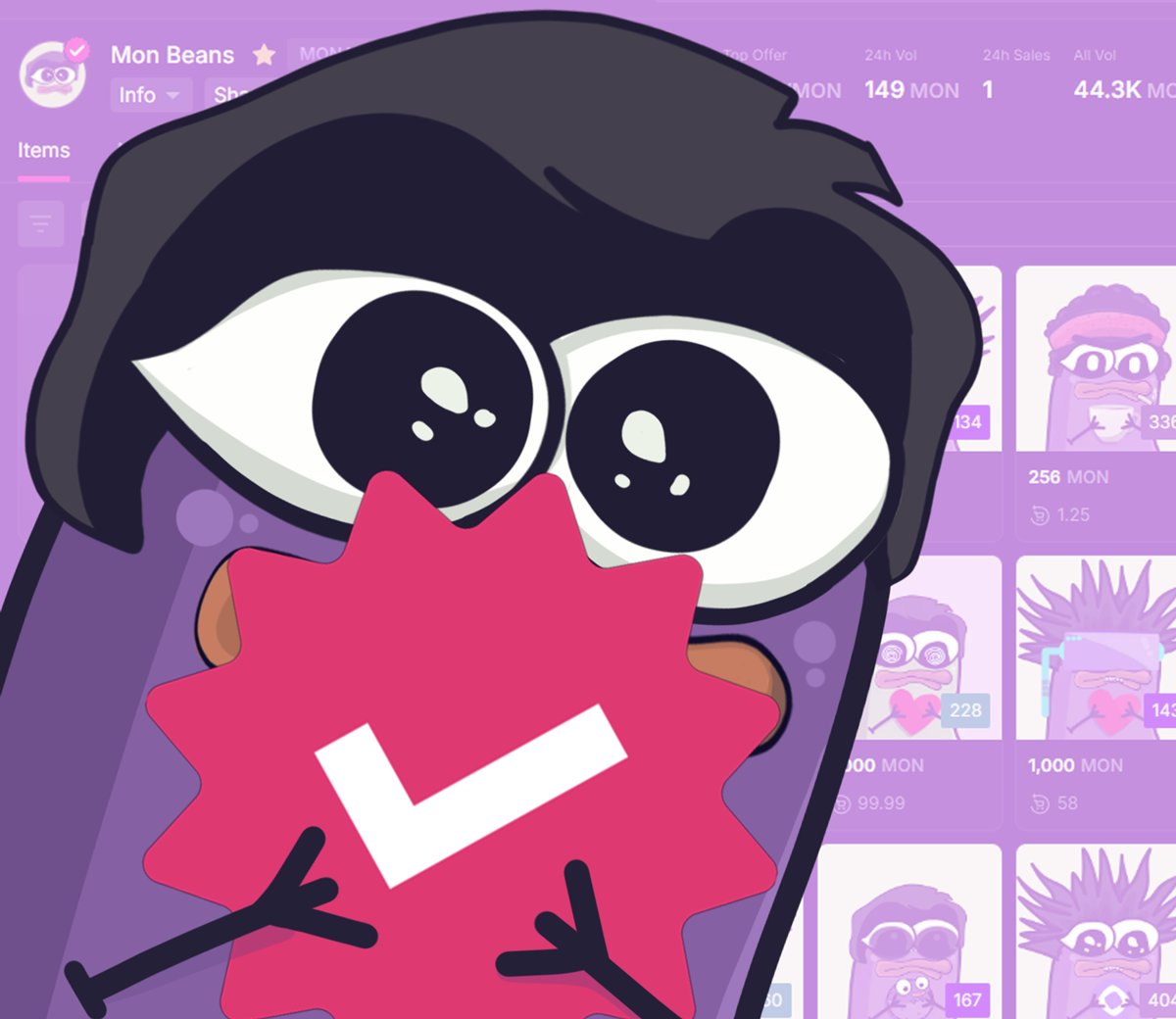 We were too busy cooking up some spicy beans in the kitchen 🌶️🍳
...kinda forgot to apply for the badge 😅
BUT better late than never 👀
 Mon Beans are now officially Magic Eden verified! ✨🫘
Let’s get cookin’, fam 🔥