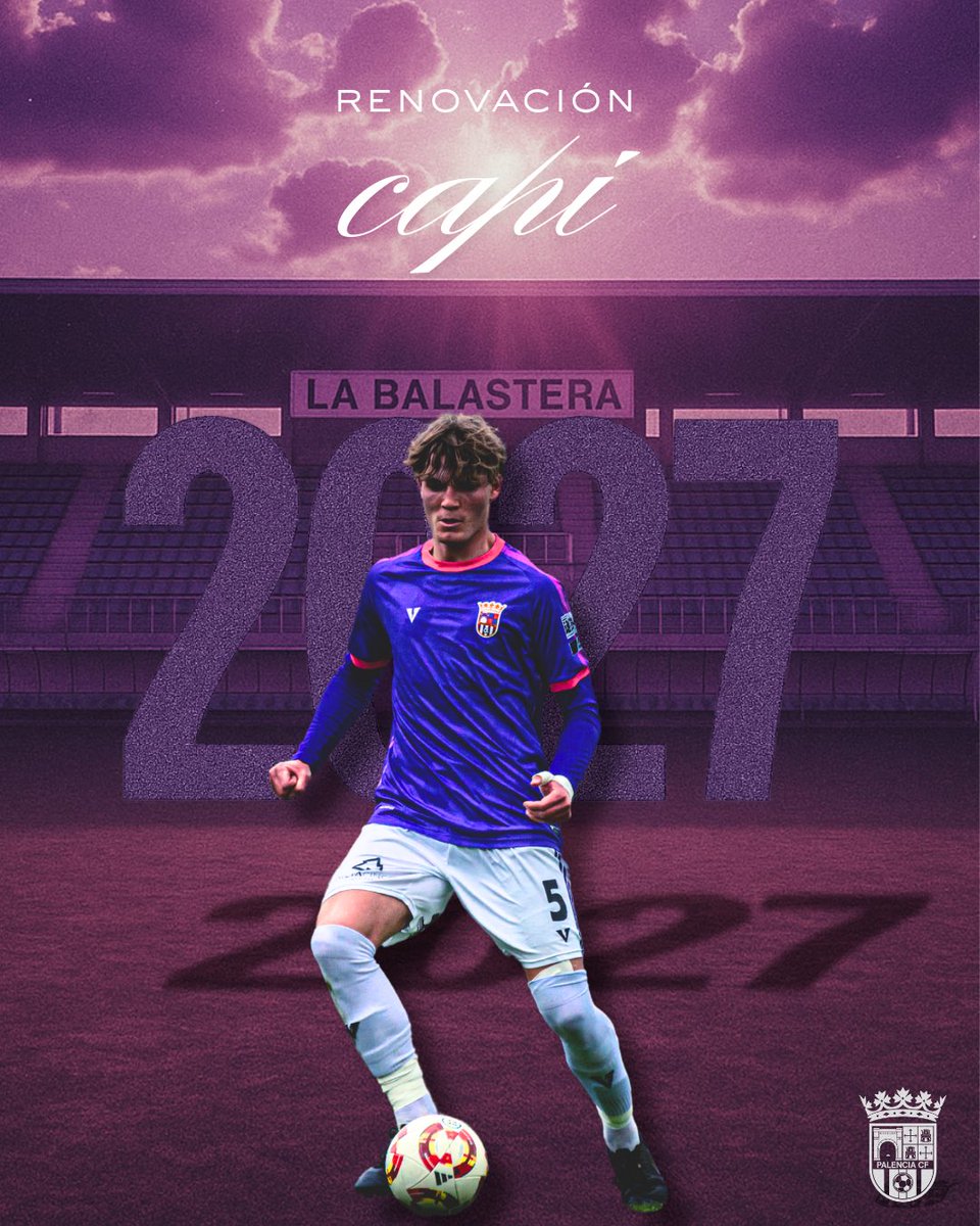 palencia_cf's tweet photo. RENOVADO HASTA 2027!

El central palentino David CAPERUCHIPI “Capi” seguirá defendiendo nuestro escudo hasta 2027. ¡Ya suma más de 70 partidos de morado!

Su compromiso es total, su entrega no negocia y su corazón late en morado.💜

¡Gracias por seguir apostando por nosotros! https://t.co/YohkN8MS59