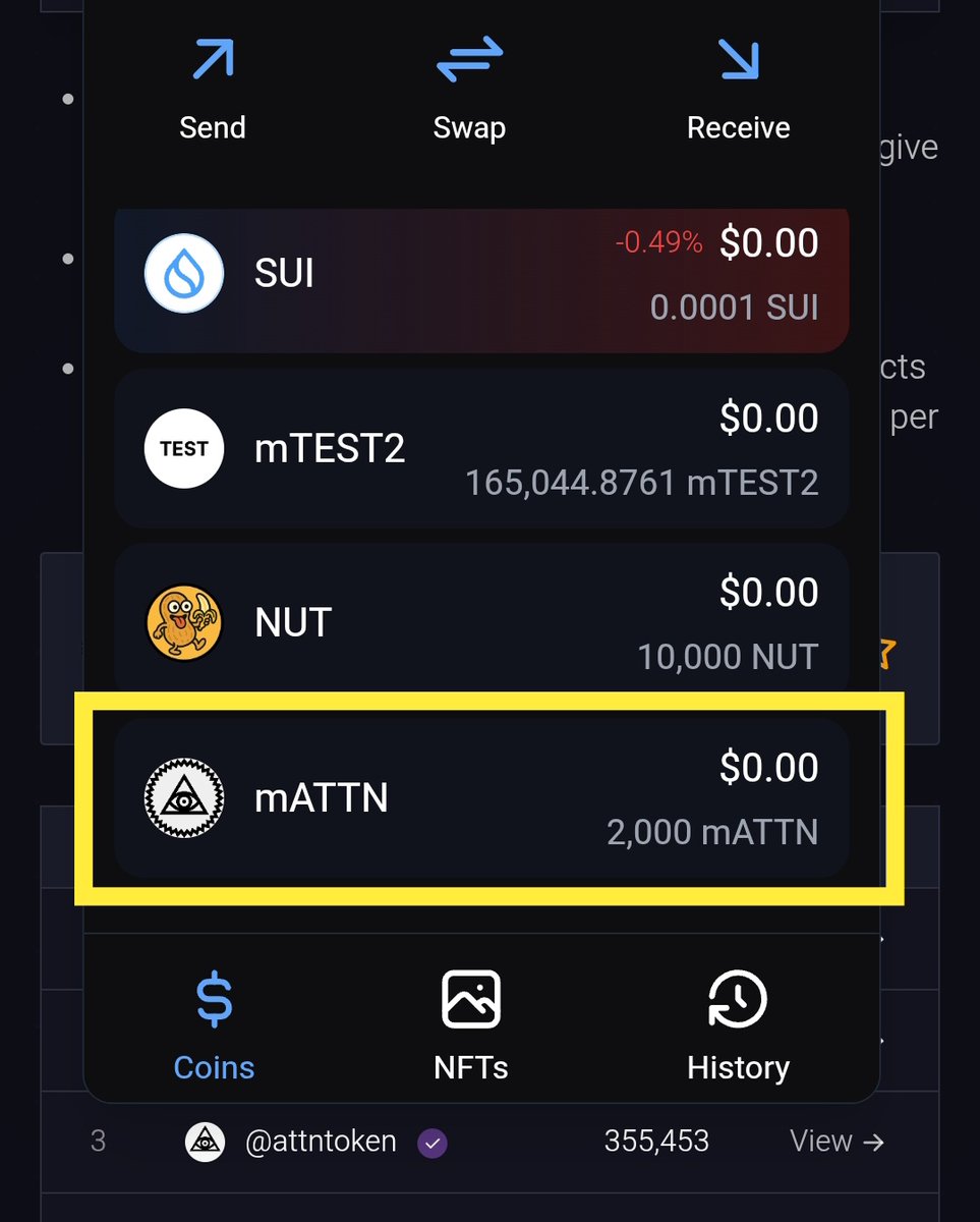 Airdrop alert from <a href="/ATTNtoken/">Attention 👁️</a>
Just spotted 2000 $mATTN in my <a href="/GiveRep/">GiveRep</a> wallet.

Details so far:
🪙 Contract announced
🪙 1B total $ATTN supply

This is just the beginning.
Check your wallet. Got $mATTN?
Show us the proof.

💙 Like
🔁 RT