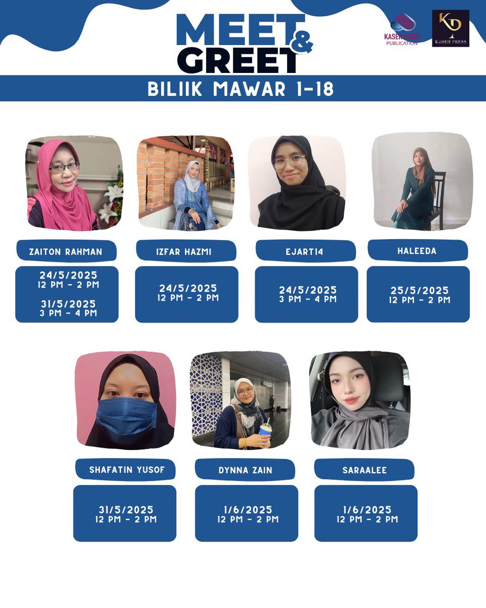 KapKaseh's tweet image. Jom datang berjumpa penulis-penulis Kaseh Aries.
#pbakl2025 #pwtc #bilikmawar
