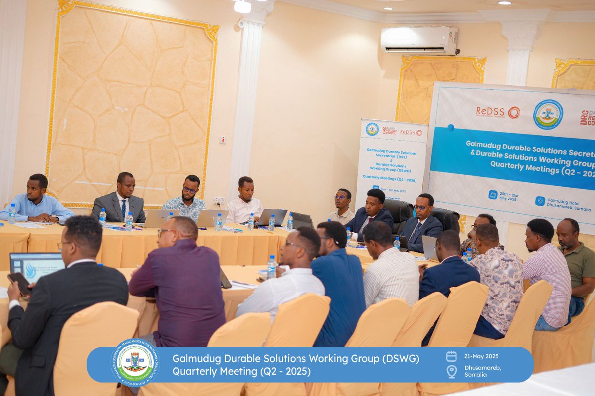 📍Dhusamareb | The Galmudug Durable Solutions Working Group (DSWG) officially kicked off its second quarterly meeting (2025) today.

🤝 Participants include Galmudug Gov. MDAs, <a href="/NCRDS_SOMALIA/">NCRDS</a>, UN agencies, INGOs, local organizations, and the #Dhusamareb Local Authorities.