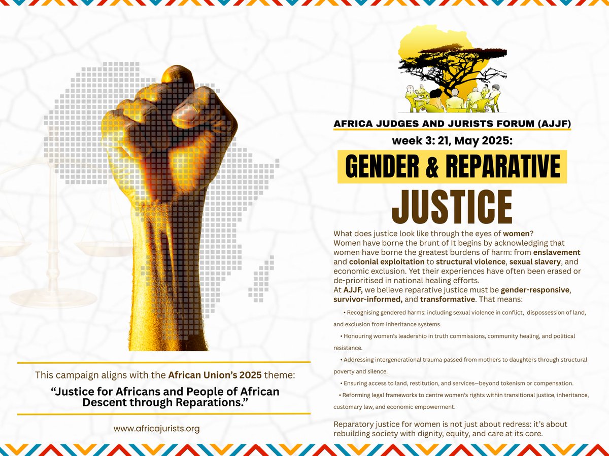 🌺 True reparations must be gender-responsive, survivor-centred, and rooted in healing and structural change.

#GenderJustice #WomenLeadReparations #ReparationsNow #TransformativeJustice #AJJFReparationsCampaign