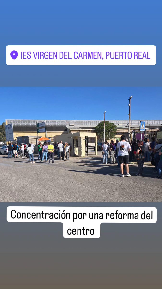 Concentración por la reforma del IES Virgen Del Carmen #PuertoReal #Cadiz