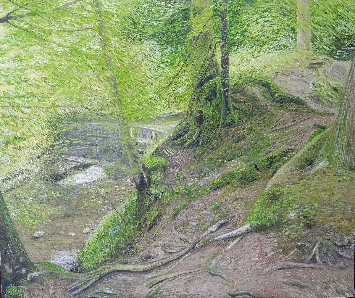 KittyCooperArt's tweet photo. Aqueduct - oil on wood 
#landscapepainting #oilpainting #aqueduct #woodland #England #nature #beauty https://t.co/nETeFBg4Xo
