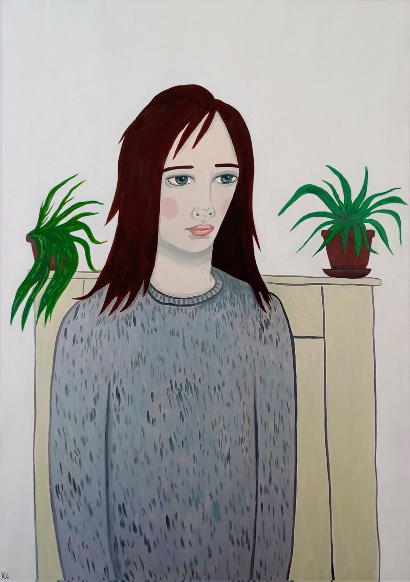 KittyCooperArt's tweet photo. House Plants - oil on paper 
#surrealism #surrealportrait #art #painting #oilpainting https://t.co/hAugZ2fQ4o