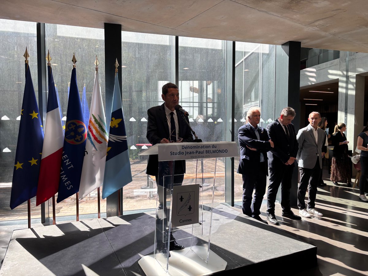 Cannes Bastide Rouge (@cbastiderouge) on Twitter photo Ce mardi 20 mai, le Campus Georges Méliès a accueilli la cérémonie de dénomination du Studio Jean-Paul BELMONDO en présence de <a href="/davidlisnard/">David Lisnard</a>, Jeanick BRISSWALTER, Président d’Université Côte d’Azur et Paul BELMONDO
✨Un bel hommage à cette figure emblématique du cinéma français Ce mardi 20 mai, le Campus Georges Méliès a accueilli la cérémonie de dénomination du Studio Jean-Paul BELMONDO en présence de <a href="/davidlisnard/">David Lisnard</a>, Jeanick BRISSWALTER, Président d’Université Côte d’Azur et Paul BELMONDO
✨Un bel hommage à cette figure emblématique du cinéma français