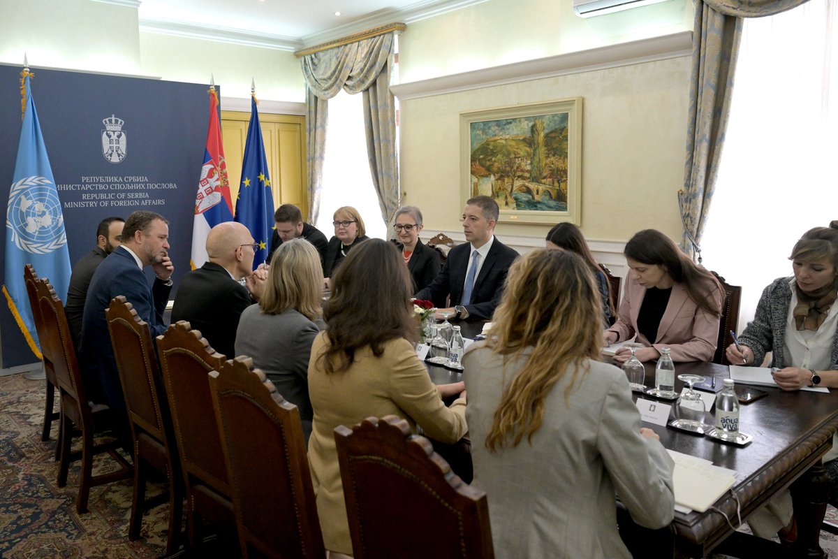 MFA Serbia (@mfaserbia) on Twitter photo Министар спољних послова <a href="/markodjuric/">Марко Ђурић</a> разговарао је данас са високим комесаром Уједињених нација за људска права <a href="/volker_turk/">Volker Türk</a> о сарадњи и унапређењу људских права на националном и међународном плану.
Шеф српске дипломатије је истакао да је Србија чврсто посвећена поштовању Министар спољних послова <a href="/markodjuric/">Марко Ђурић</a> разговарао је данас са високим комесаром Уједињених нација за људска права <a href="/volker_turk/">Volker Türk</a> о сарадњи и унапређењу људских права на националном и међународном плану.
Шеф српске дипломатије је истакао да је Србија чврсто посвећена поштовању