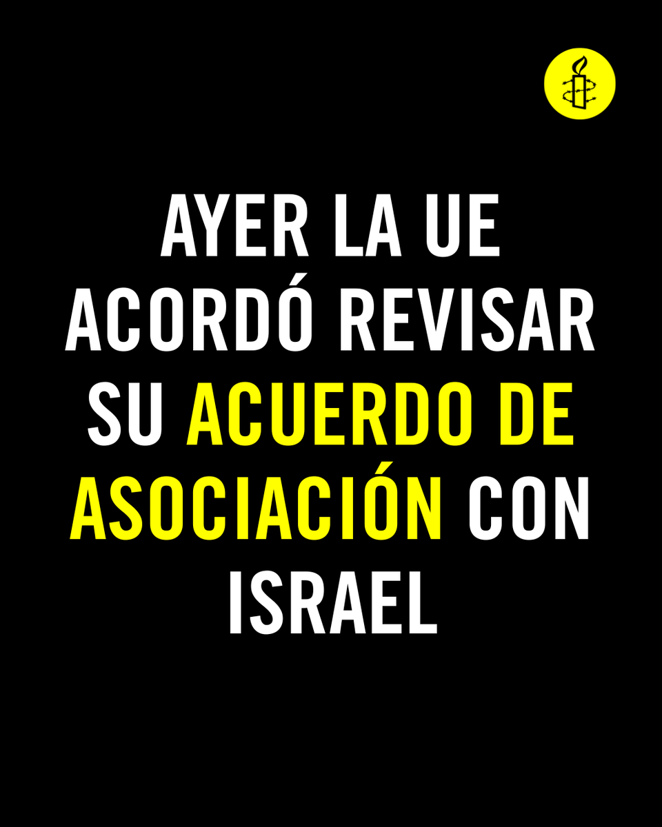 ¡GOOD NEWS! 📣 Ayer la #UE acordó revisar su acuerdo de asociación con #Israel. La propuesta, planteada inicialmente por España, Irlanda, Eslovenia y Luxemburgo, salió adelante con el voto a favor de 17 Estados y pese a la oposición de Alemania o Italia, entre otros. HILO.