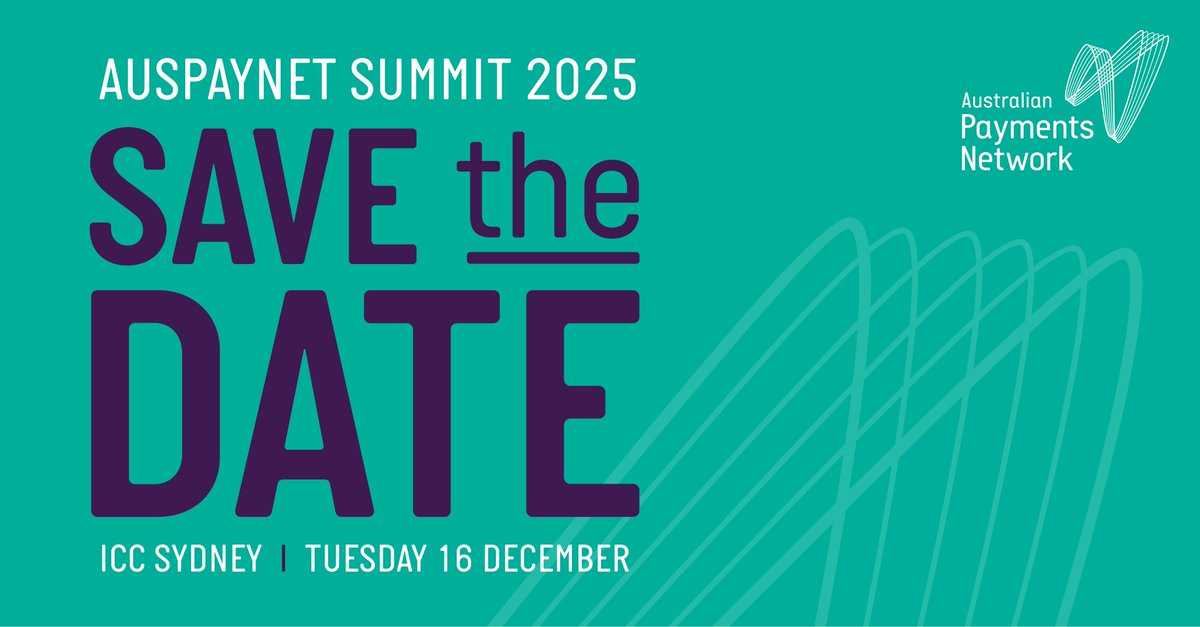 Save the date for the best day in payments!

The #AusPayNet Summit 2025 is locked in for Tuesday, 16 December at ICC Sydney.

Expect insights, connections and big conversations.

Tickets will be on sale this August. Stay tuned for more details.

#AustralianPayments #AusPayments25