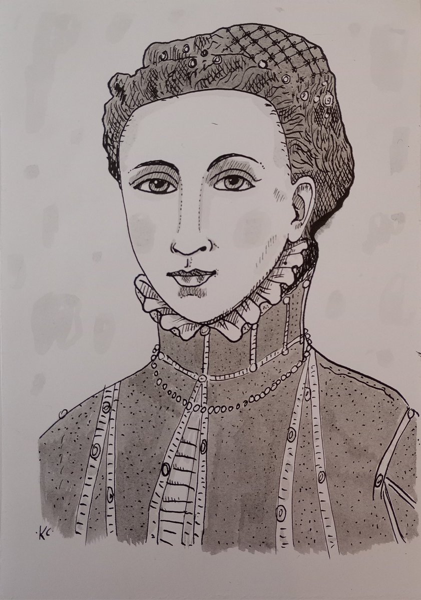 KittyCooperArt's tweet photo. Queen - ink on paper 
#surrealportrait #ink #drawing #art https://t.co/bD4620xC0J