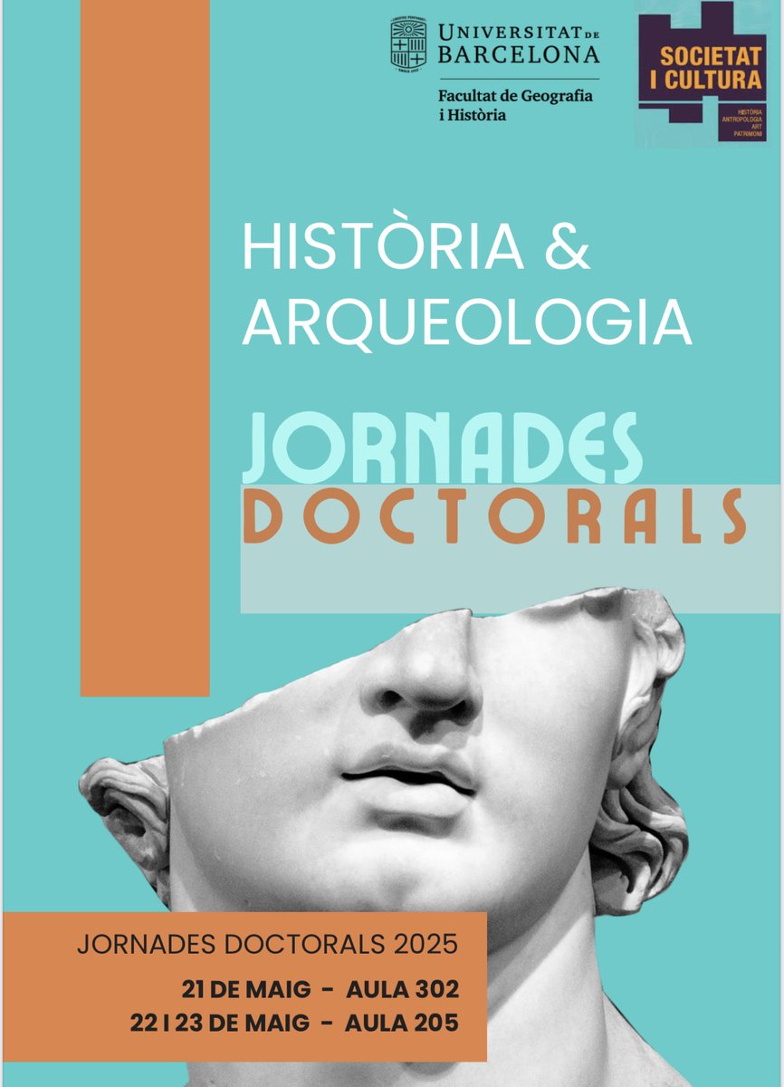 Avui comencem amb les Jornades Doctorals de l'àmbit d'Història i Arqueologia!!!

Durant els tres dies, l'alumnat de primer curs estarà presentant les seves propostes de recerca.

Us esperem!!