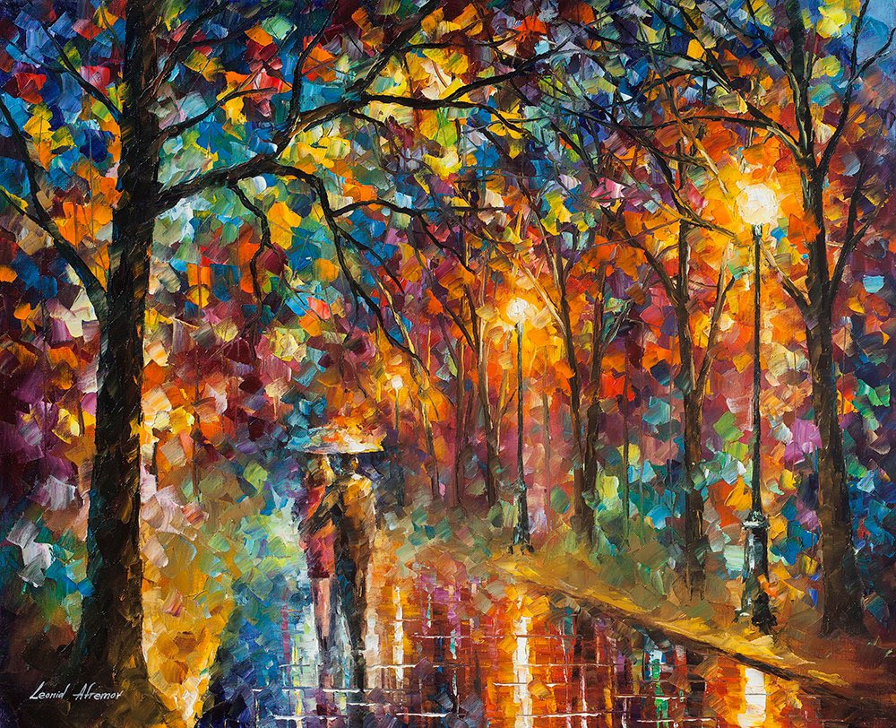 Make the most of the weather 🌦️ (Leonid Afremov). Hope everyone has a lovely day
