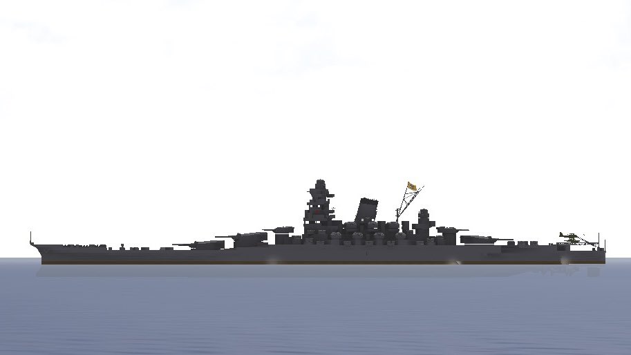 aohige_game's tweet photo. 改大和型戦艦
38センチ4連装砲搭載し、12.7センチ高角砲を長10センチ高角砲に変更
#navalcraft https://t.co/t8kjNh37vN