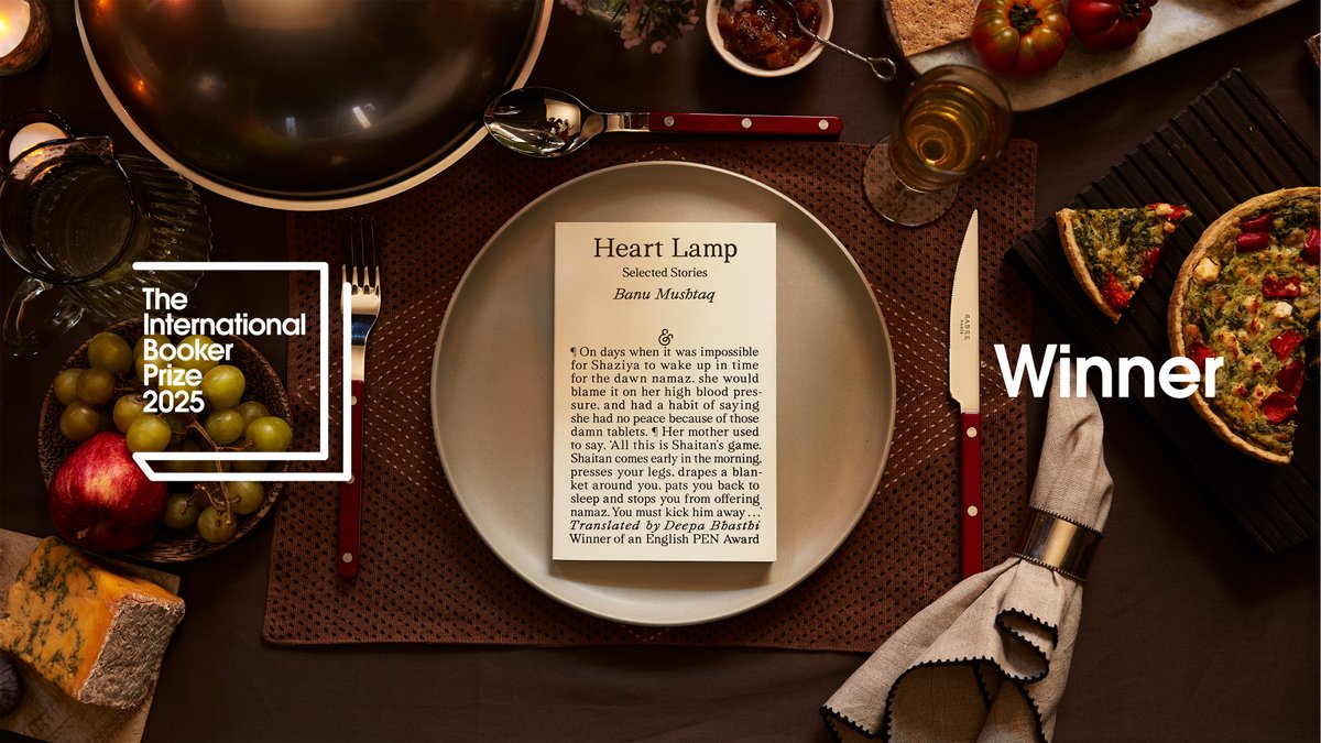 The International Booker Prize Winner is Heart Lamp by Banu Mushtaq, translated from Kannada by Deepa Bhasthi 🏆 

Heart Lamp is the first collection of short stories to win the prize. Explore the book and support indie bookshops with us! uk.bookshop.org/p/books/heartl…