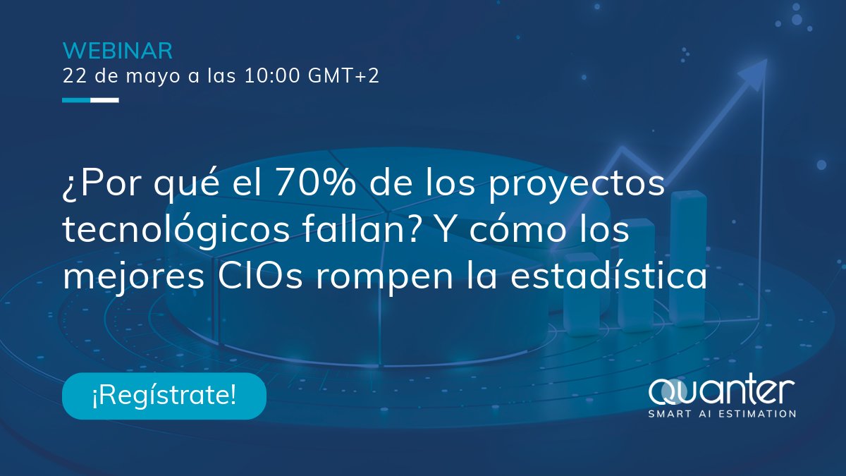¡Nuestro webinar es mañana! 🙌 ¿Se te pasó inscribirte? Aún estás a tiempo de unirte y descubrir cómo algunos CIOs rompen la estadística y triunfan con IA en sus proyectos TI. 🗓 22 mayo, 10:00 🎙 Julián Gómez 🔗 tmrb2b.es/registro/20250…  #IA #CIO #Quanter #ProyectosTI