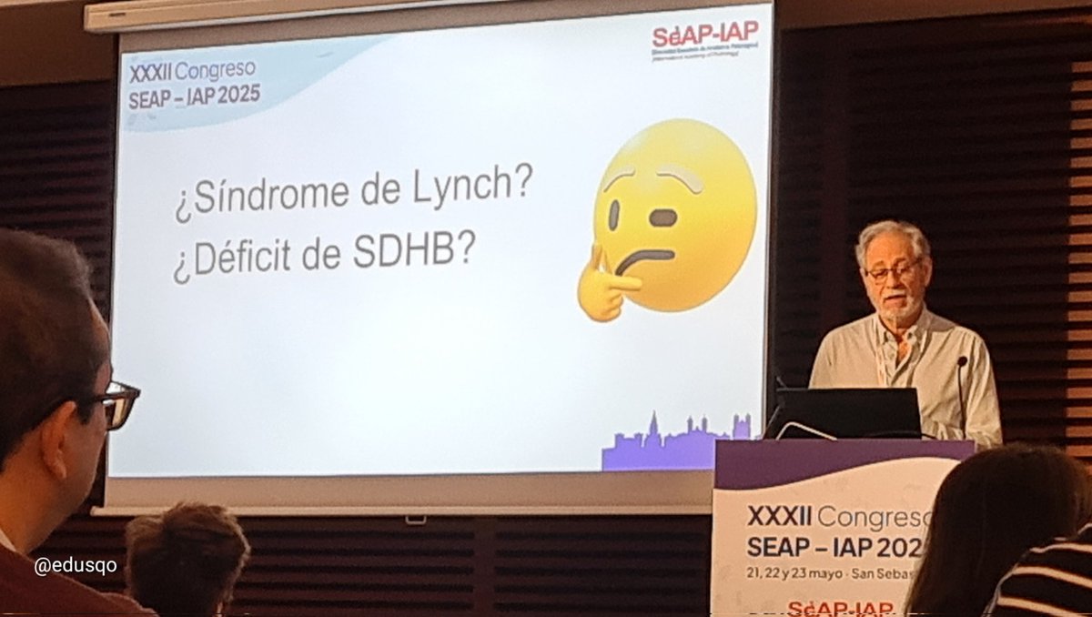 Eduardo Alcaraz, MD PhD (@edusqo) on Twitter photo El Dr. Pascual Meseguer <a href="/Histopatolomon/">Pascual Meseguer</a> en #SEAP2025SS hablando de feocromocitomas, SDHB y #Lynch en la RGT de #EndoPath
XXXII Congreso Español de Anatomía Patológica <a href="/SEAP_IAP/">SEAP-IAP</a> y Citología <a href="/SECitologia/">Sociedad Española de Citología</a>, 21-23 de Mayo 2025, San Sebastián. El Dr. Pascual Meseguer <a href="/Histopatolomon/">Pascual Meseguer</a> en #SEAP2025SS hablando de feocromocitomas, SDHB y #Lynch en la RGT de #EndoPath
XXXII Congreso Español de Anatomía Patológica <a href="/SEAP_IAP/">SEAP-IAP</a> y Citología <a href="/SECitologia/">Sociedad Española de Citología</a>, 21-23 de Mayo 2025, San Sebastián.