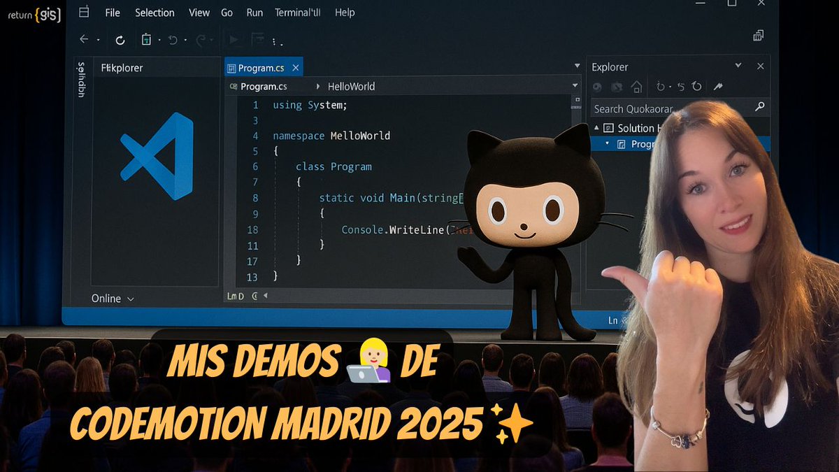 0GiS0's tweet image. ¡Hola developer 👋🏻! Aquí tienes las demos de mi charla en Codemotion Madrid 2025 🎉 Hablé de GitHub Copilot en modo agente 🤖 y MCP Servers 🚀 ¡Dale al play! ▶️ buff.ly/0TnTmxu #codemotion #github #copilot #ia #mcpservers