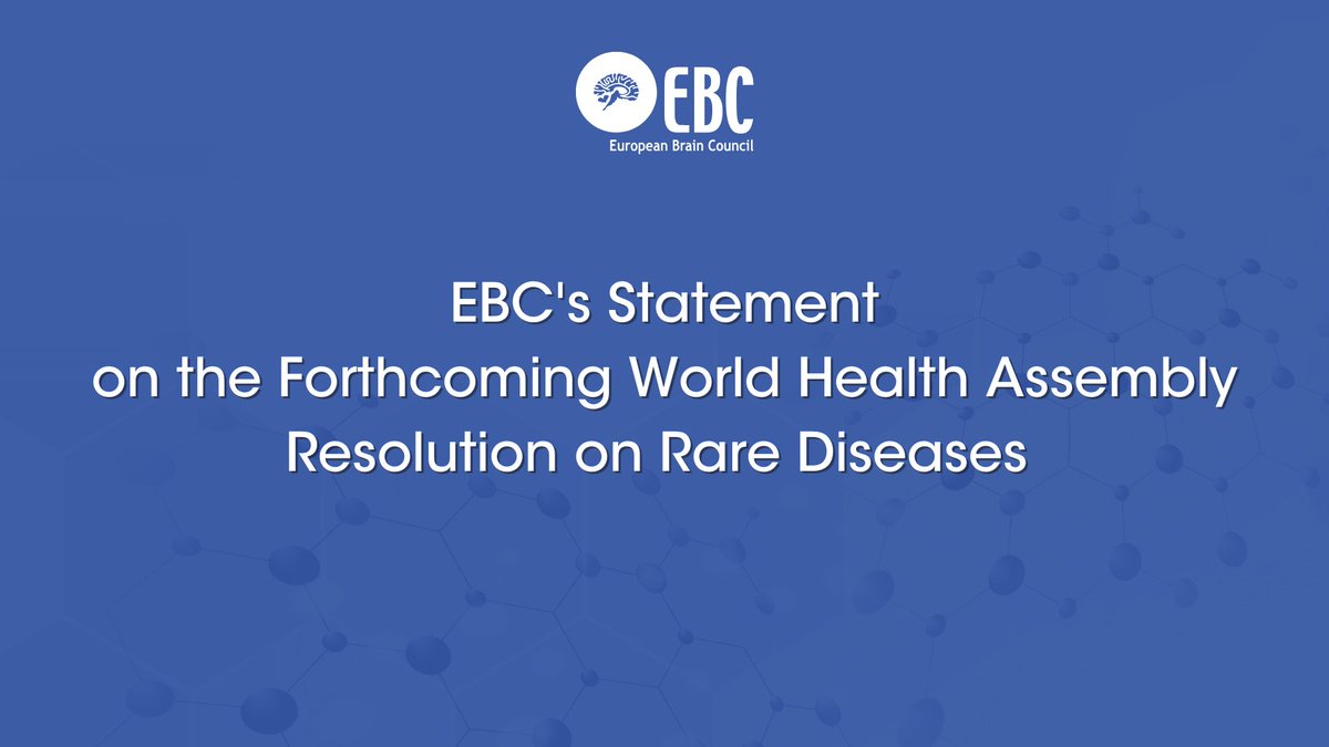 🌍The European Brain Council supports the #WHA78 resolution “Rare Diseases – A Global Health Priority for Equity &amp; Inclusion.”

🧠Rare brain diseases need early diagnosis, research &amp; equitable care. Time to act for the 300M+ affected.

🔗Read more: braincouncil.eu/ebcs-statement…