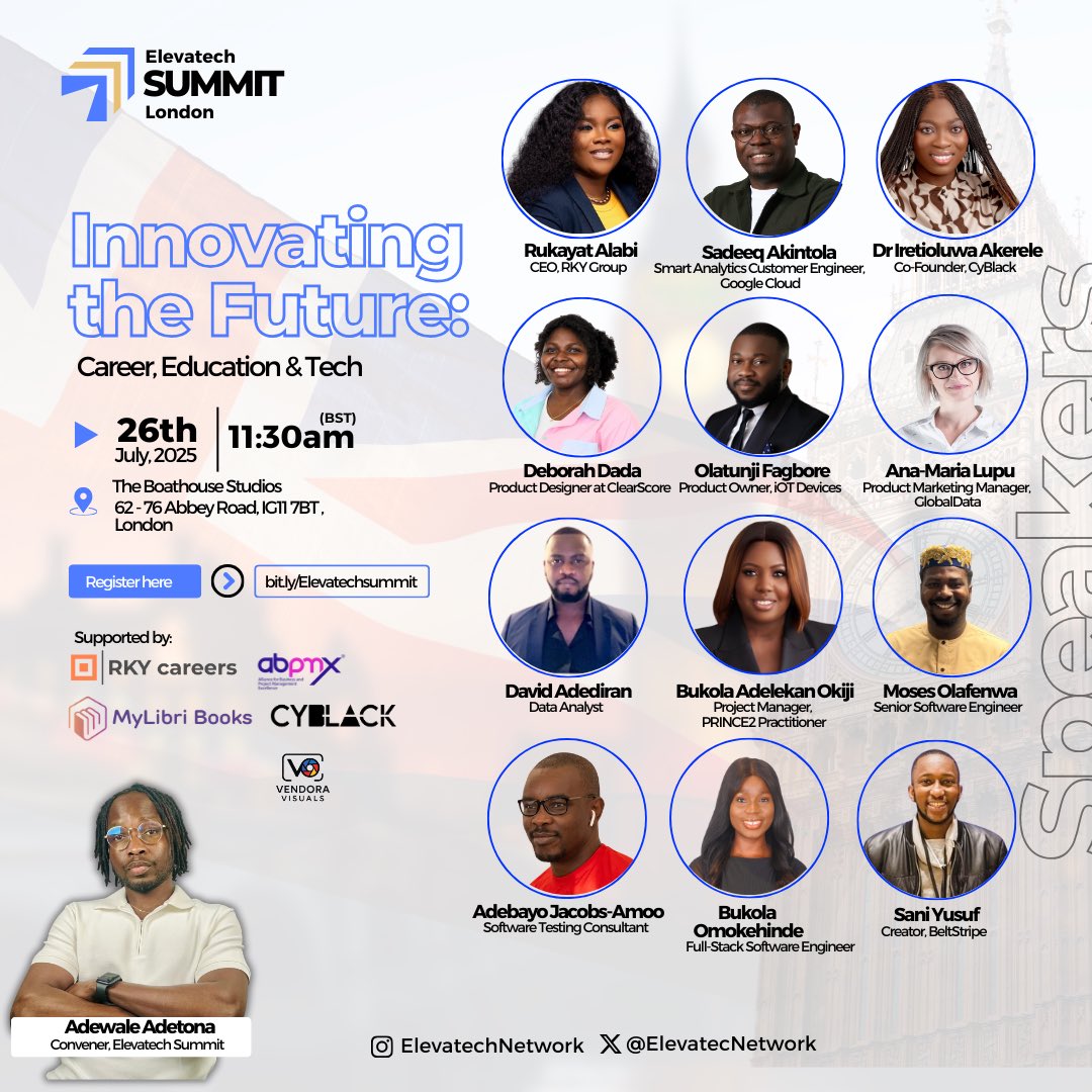 Good morning, London 🚀

Have you registered for the #ElevatechSummit 2025? 

Register here to attend bit.ly/Elevatechsummit 

We can’t wait to host you!