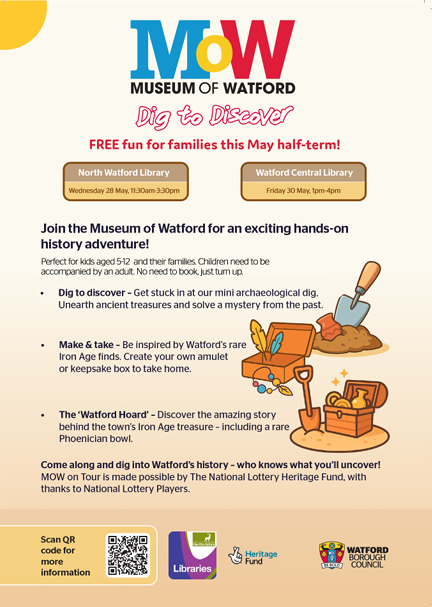 Inclusive Multi Academy Trust (@inclusivemat) on Twitter photo Well this looks like a fun, free activity for next week!
Wednesday 28 May, 11:30am – 3:30pm
North Watford Library
Friday 30 May, 1pm – 4pm
Watford Central Library
No need to book in advance, just drop in & dig!
<a href="/BFS_Watford/">Beechfield School</a> <a href="/CTS_Watford/">Cherry Tree Primary School</a> <a href="/LHS_Watford/">Laurance Haines School</a> Well this looks like a fun, free activity for next week!
Wednesday 28 May, 11:30am – 3:30pm
North Watford Library
Friday 30 May, 1pm – 4pm
Watford Central Library
No need to book in advance, just drop in & dig!
<a href="/BFS_Watford/">Beechfield School</a> <a href="/CTS_Watford/">Cherry Tree Primary School</a> <a href="/LHS_Watford/">Laurance Haines School</a>