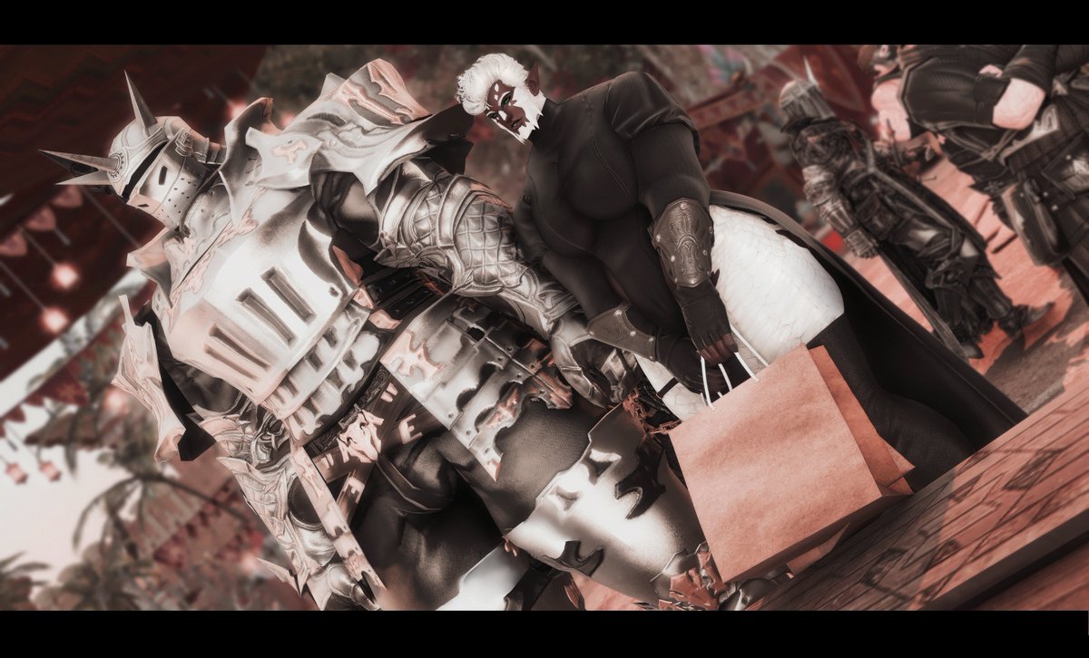 Traveling Companions, pt. 1

-

The noise of the bazaar is a background hum as Sol scours every stall for provisions, and most importantly, food. A giant clad in silver follows close behind—oathsworn to the knight-errant. Today is a good day for a shopping spree.