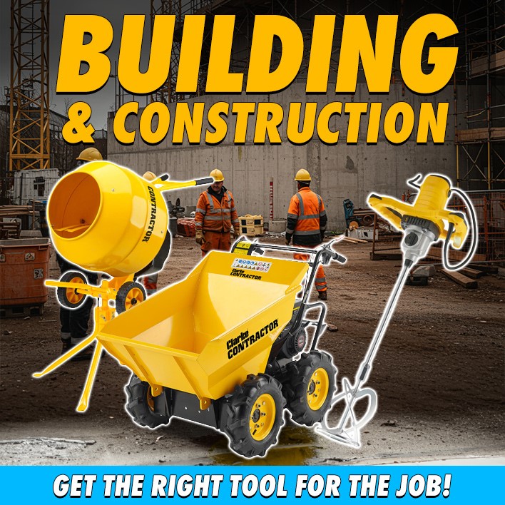 Tackling a home improvement or professional project? 🛠️ We've got all the tools you need! From concrete mixers to mini dumper trucks, our stores and website are fully stocked with everything to get the job done. 💪 #building #construction #toolsforthetrade