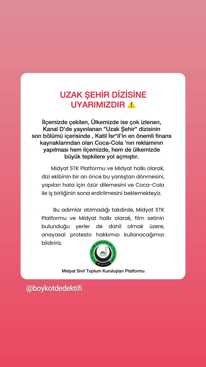 İzlemeyin izletirmeyin,tepkimizi gösterelim lütfen.
#UzakŞehirBoykot #UzakŞehirBoykot