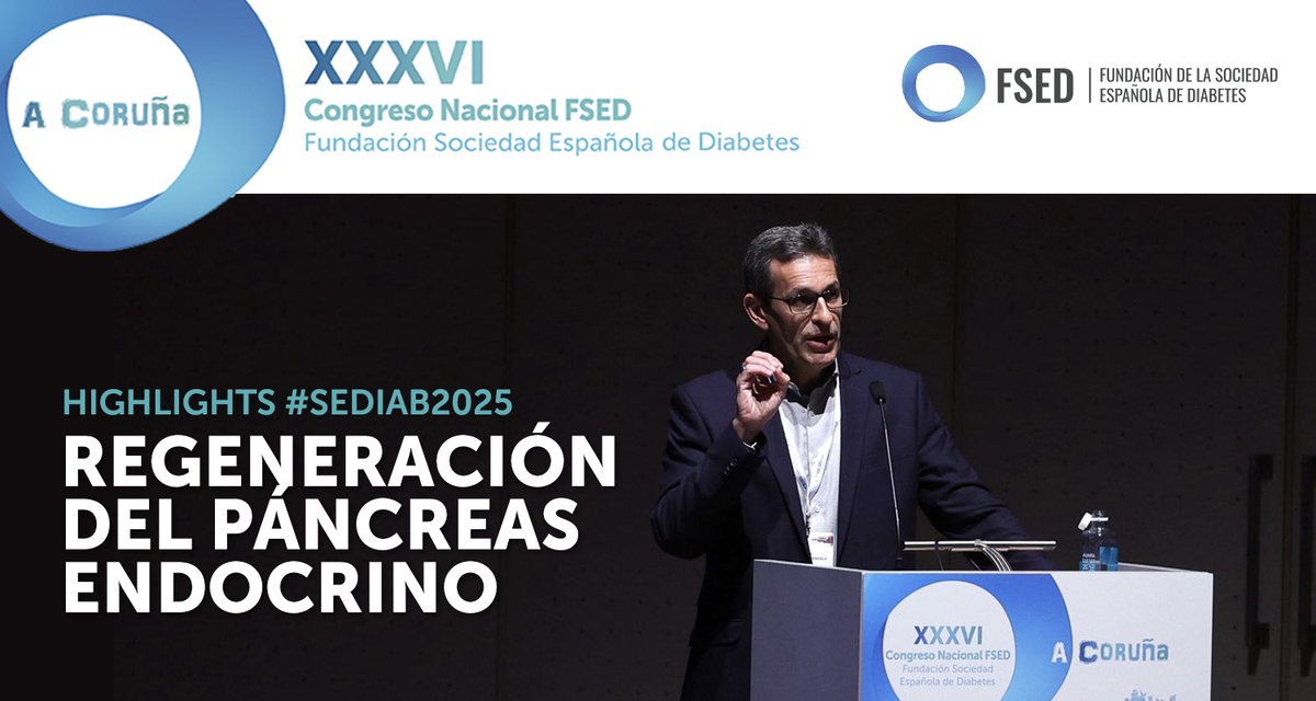 #SEDiab2025 🧬 ¿Y si pudiéramos regenerar el páncreas sin trasplantes?
En la conferencia inaugural, el Prof. Juan Domínguez Bendala presentó una vía prometedora: activar la capacidad regenerativa del páncreas para restaurar células beta en personas con #diabetestipo1.

👉 “El