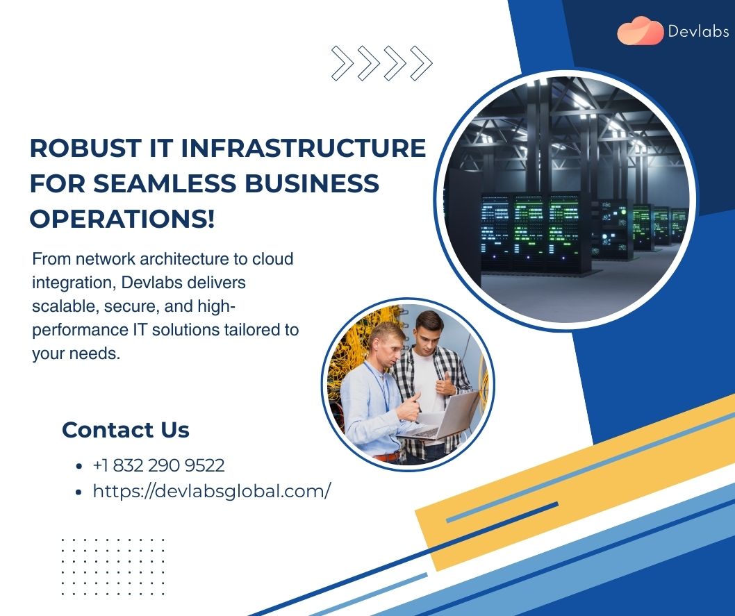 DevlabsIndia's tweet image. "Robust IT Infrastructure for Seamless Business Operations!"
From network architecture to cloud integration, Devlabs delivers scalable and secure.
📞 +1 832 290 9522
🌐 Learn more
#ITInfrastructure #DigitalTransformation #Devlabs