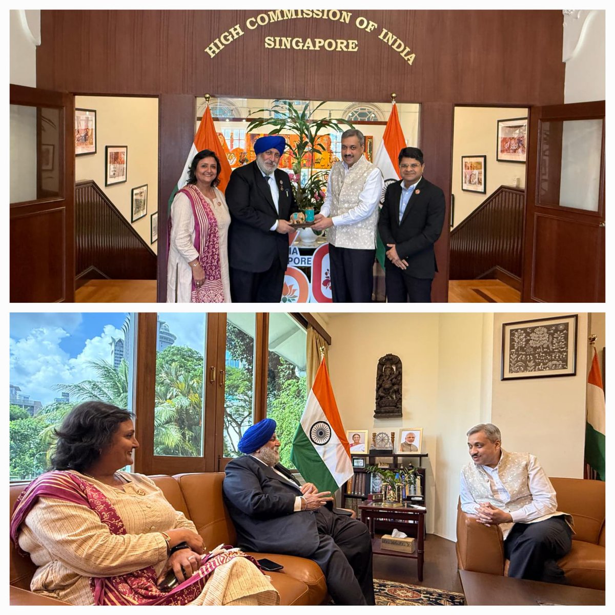 CA.Charanjot Singh Nanda, President ICAI met with Dr. Shilpak Ambule, Hon'ble Indian Ambassador to Singapore alongwith  Representatives of Singapore Chapter of ICAI. The meeting focused on strengthening collaboration and supporting the global accounting community.