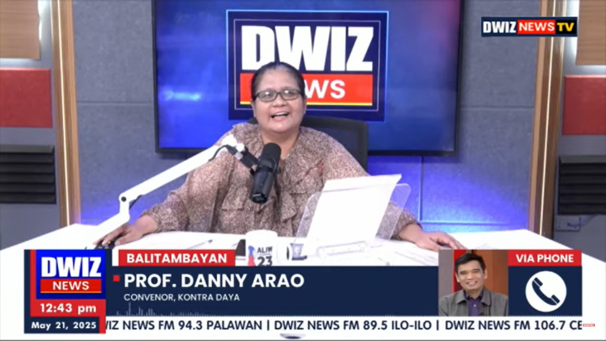 LISTEN/WATCH: As Kontra Daya convenor, I was interviewed live via phone patch this afternoon (May 21) on Balitambayan (DWIZ) to discuss the problems besetting the party-list system. youtube.com/live/iQPFk4hI9… (starts at 42:10 mark)