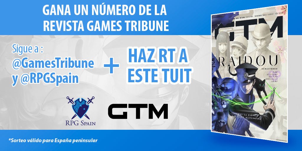 RpgSpain's tweet photo. 🍀¡Nuevo SORTEO! 🍀

Llévate a casa este número de @GamesTribune con la maravillosa portada de RAIDOU Remastered: The Mystery of the Soulless Army 😍 

¡Una revista a la altura del juegazo que nos espera! 

🔄RT
➡️Sigue a @GamesTribune y @RpgSpain https://t.co/G6cSaf1GIE